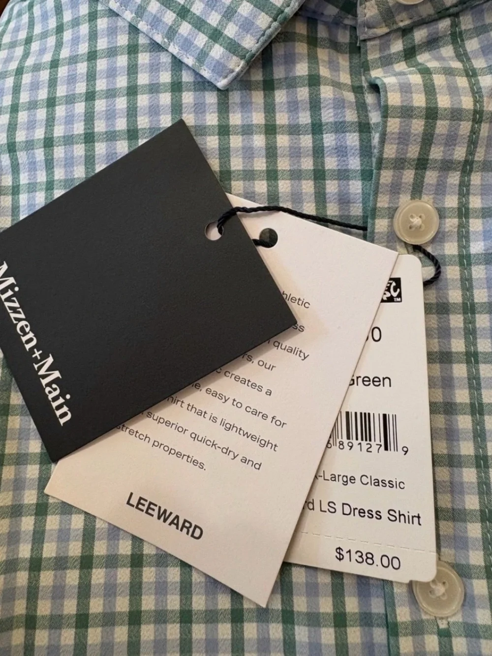 NWT Mizzen Main Long Sleeve Leeward Plaid Shirt Button Down Size 2xl Xxl
